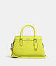 COACH®,MINI DARCIE CARRYALL BAG,Crossgrain Leather,Small,Anniversary,Silver/Bright Yellow,Front View