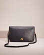 COACH®,VINTAGE CONVERTIBLE CLUTCH,Glovetanned Leather,Brass/Blue,Front View