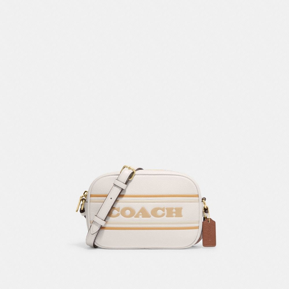 【新品】コーチ ショルダーバッグ COACH  ミニ ジェイミー カメラ バッグ・コーチ ストライプ ミニバッグ 斜め掛け CH308 アウトレット レディースダークブルー系金具