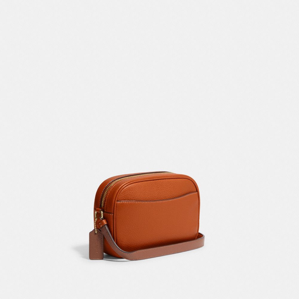 COACH®,MINI SAC POUR APPAREIL PHOTO JAMIE AVEC BANDE COACH,Cuir,Im/Canyon multi,Angle View