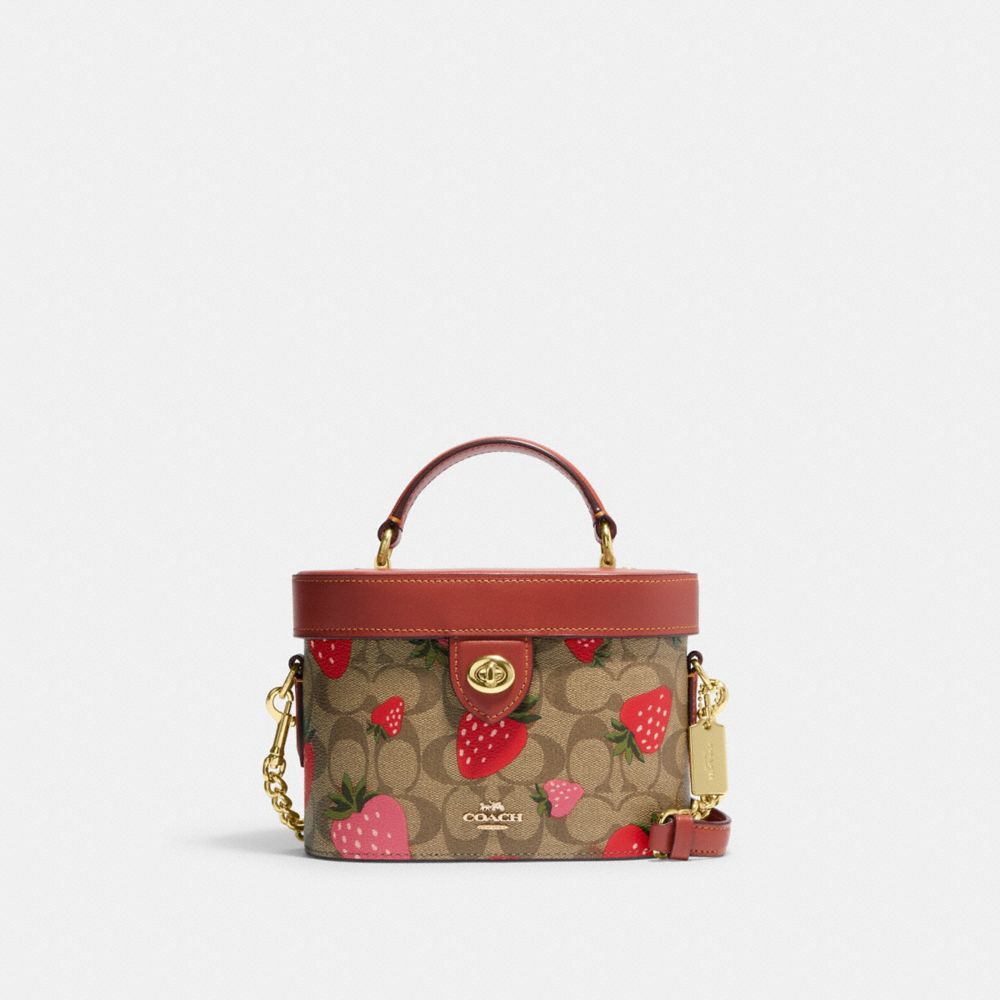 Coach City Tote in Signature Canvas with Wild Strawberry