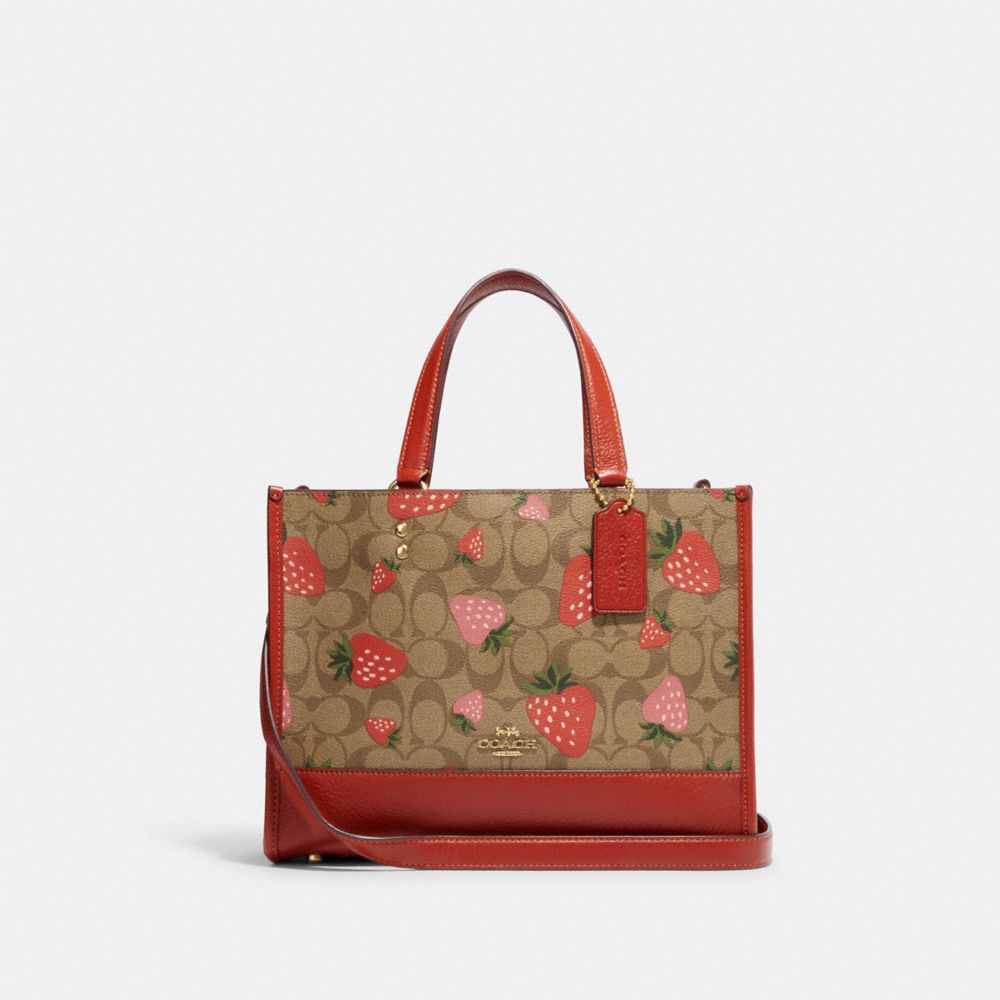 COACH Dempsey Carryall In Signature Canvas With Wild Strawberry