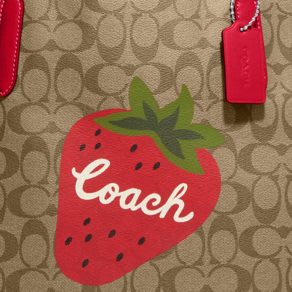 COACH サッチェル シグネチャー ストロベリー トートバッグ イチゴ