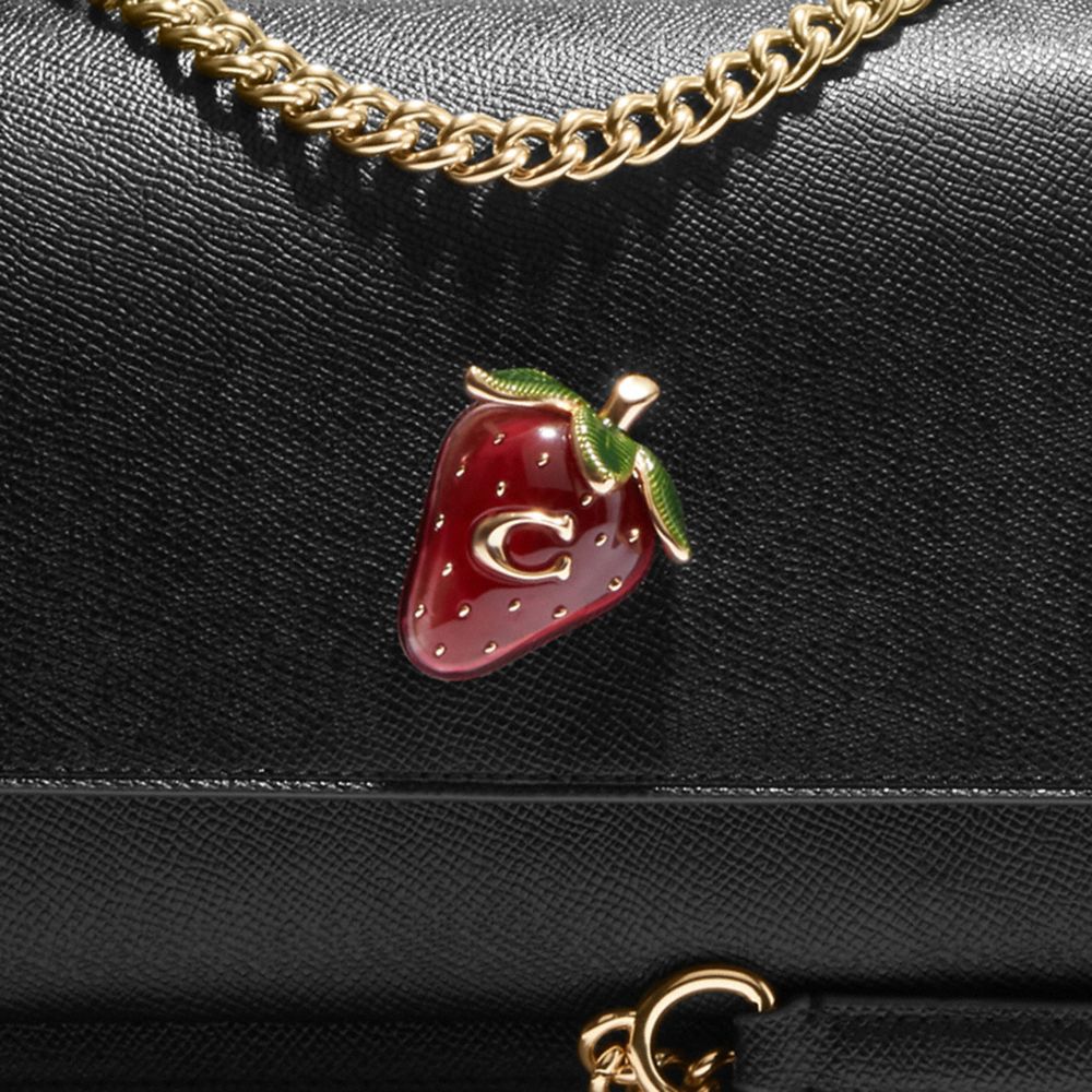 COACH®,Klare Crossbody Bag In Signature Canvas With Strawberry,,Detail View