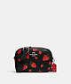 COACH®,JAMIE CAMERA BAG WITH WILD STRAWBERRY PRINT,Leather,Medium,Silver/Black Multi,Front View