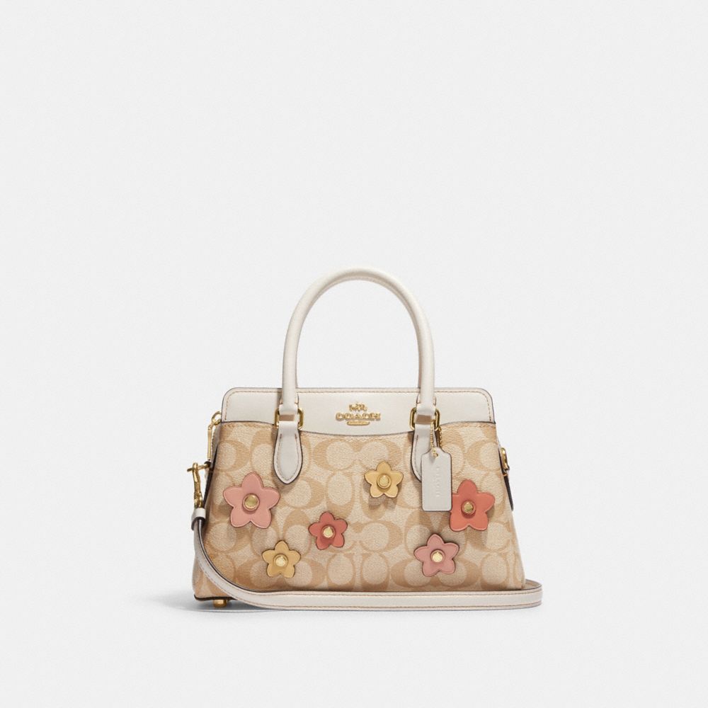 Coach White Signature Canvas Mini Darcie Carryall Bag Coach