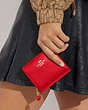 COACH®,SNAP WALLET WITH STRAWBERRY,Mini,Gold/Electric Red,Detail View