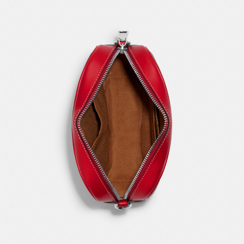 COACH®,Mini Jamie Camera Bag In Signature Canvas With Wild Strawberry,,Inside View,Top View