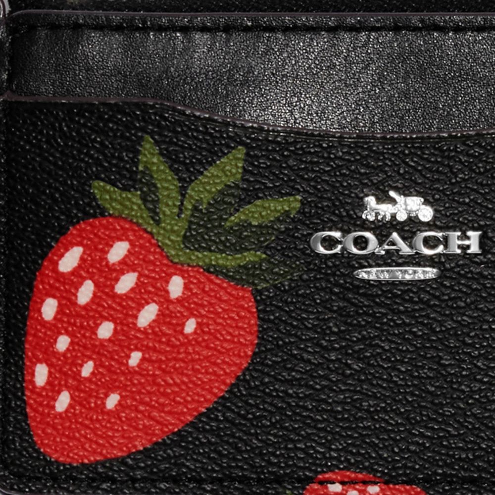 Fruit Print Leather Crossbody Bag In Strawberry
