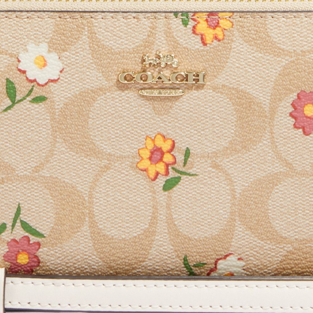 COACH®  Snap Wallet In Signature Canvas With Nostalgic Ditsy Print