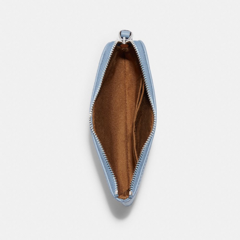 COACH®,Corner Zip Wristlet In Signature Chambray,,Inside View,Top View