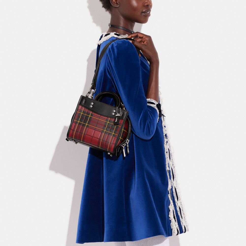 COACH®,Rogue 20 With Plaid Print,Crossbody,Color Block,Stitching,Day Party,,Detail View