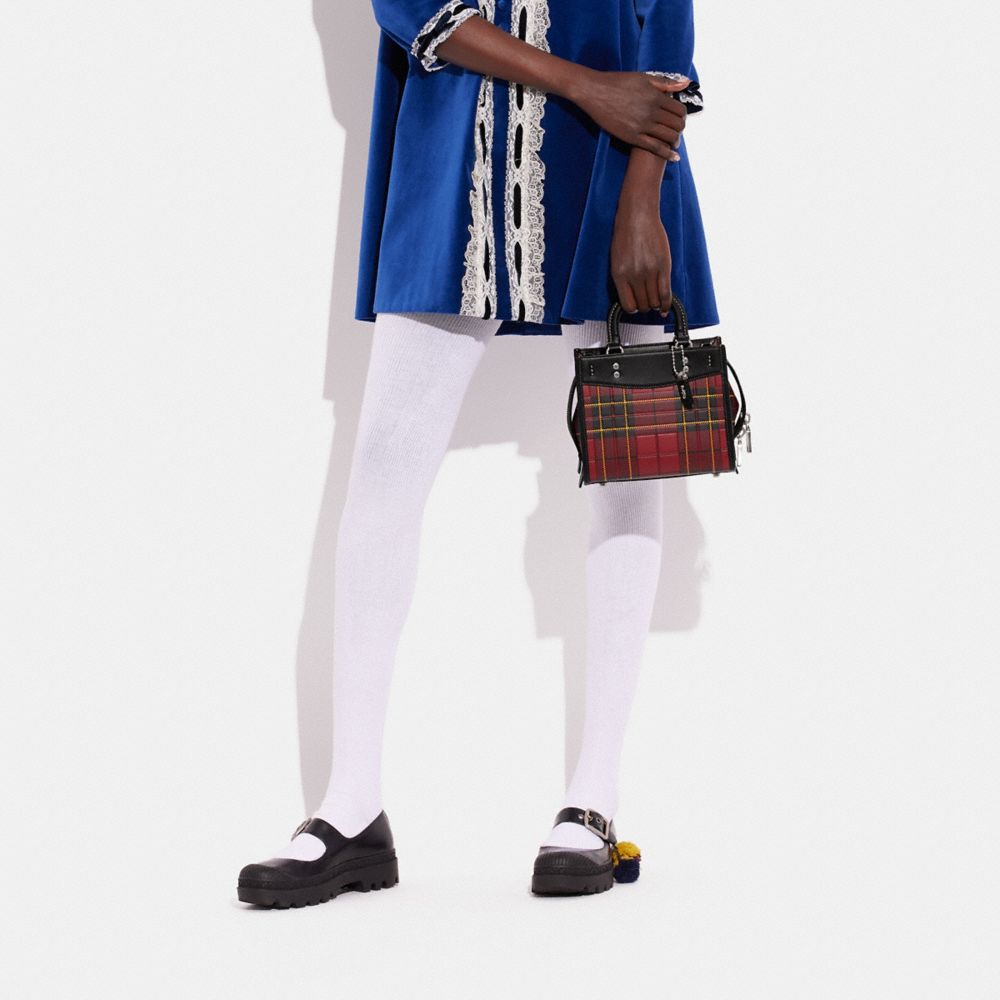 COACH®,Rogue 20 With Plaid Print,Crossbody,Color Block,Stitching,Day Party,,Detail View