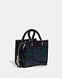 COACH®,ROGUE 20 WITH PLAID PRINT,Smooth Leather,Small,Plaid,Silver/Green Multi,Angle View