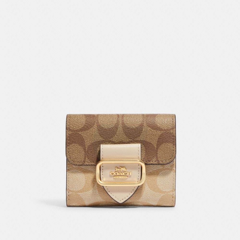 COACH®  Small Morgan Wallet In Blocked Signature Canvas