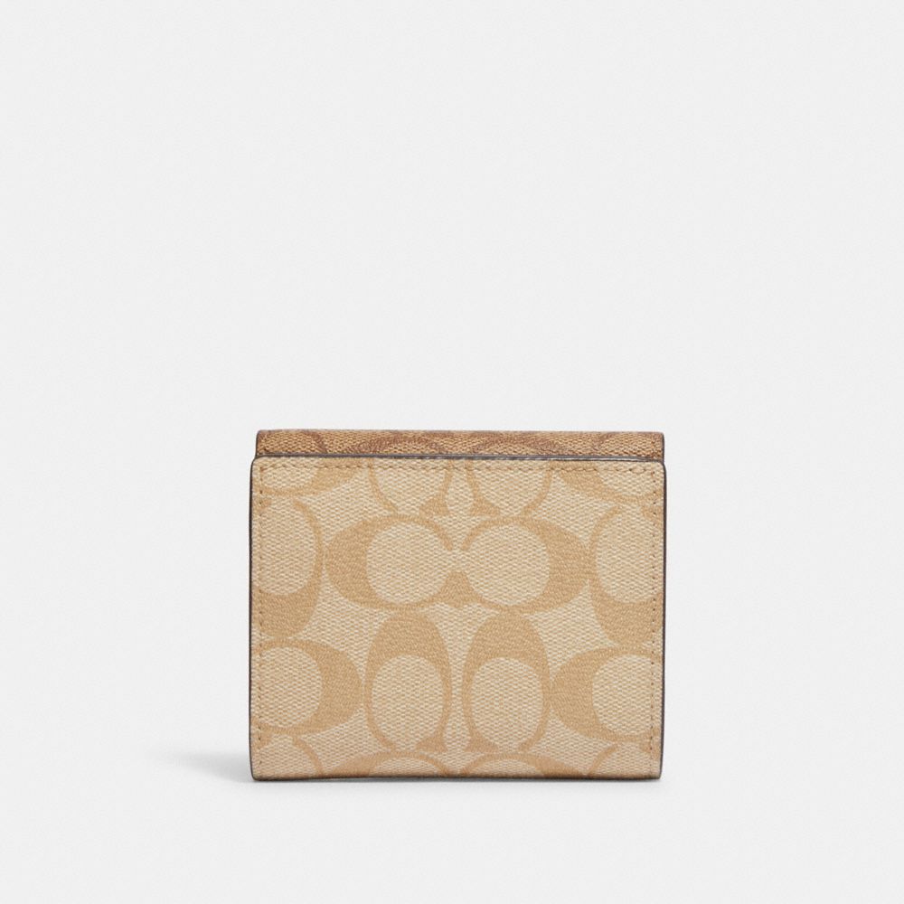 Coach Outlet Small Trifold Wallet In Blocked Signature Canvas In Multi