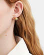 COACH®,PAVÉ REXY STUD EARRINGS,Brass,Gold/Multi,Detail View
