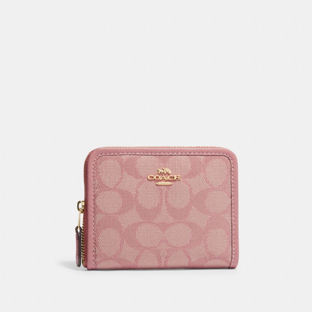 Small Zip Around Wallet In Signature Jacquard