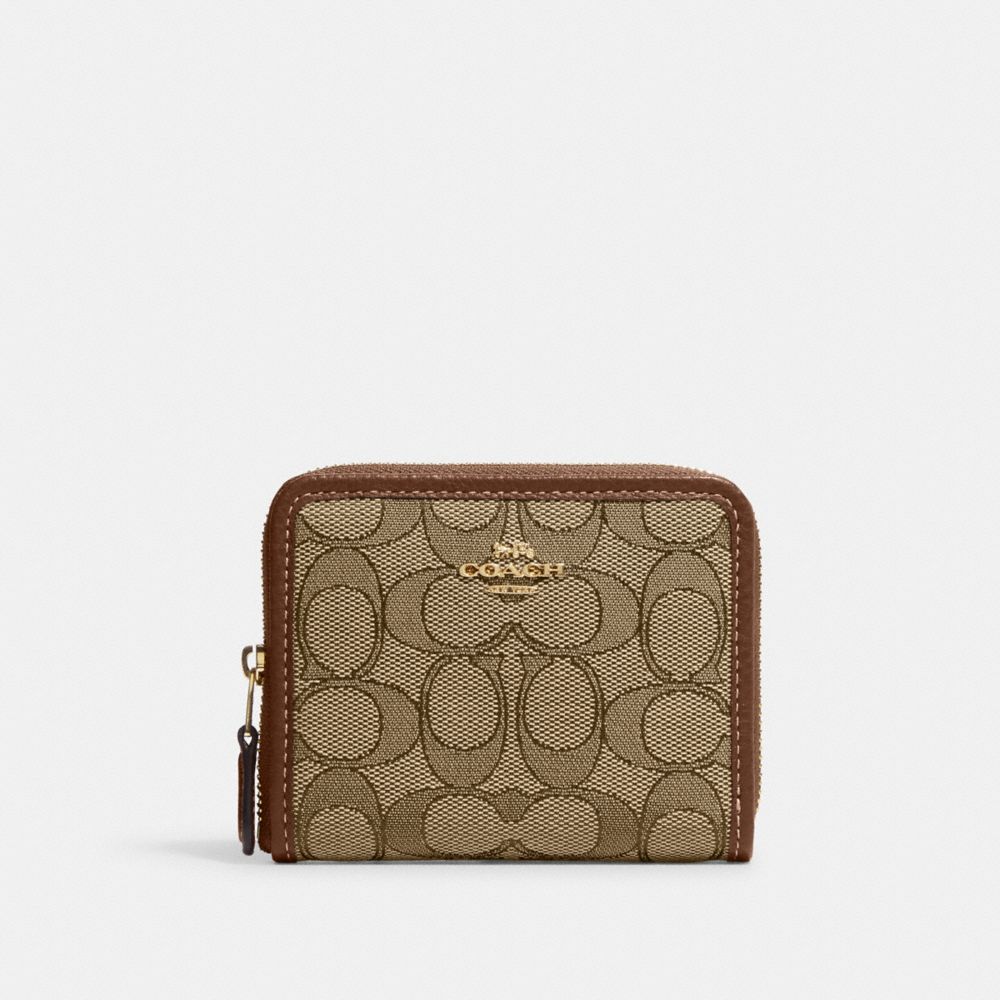 COACH Outlet Small Zip Around Wallet In Signature Jacquard