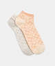 COACH®,SIGNATURE ANKLE SOCKS,Flower Pink/Chalk,Front View