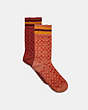 COACH®,SIGNATURE CALF SOCKS,cotton,Red Sand,Front View