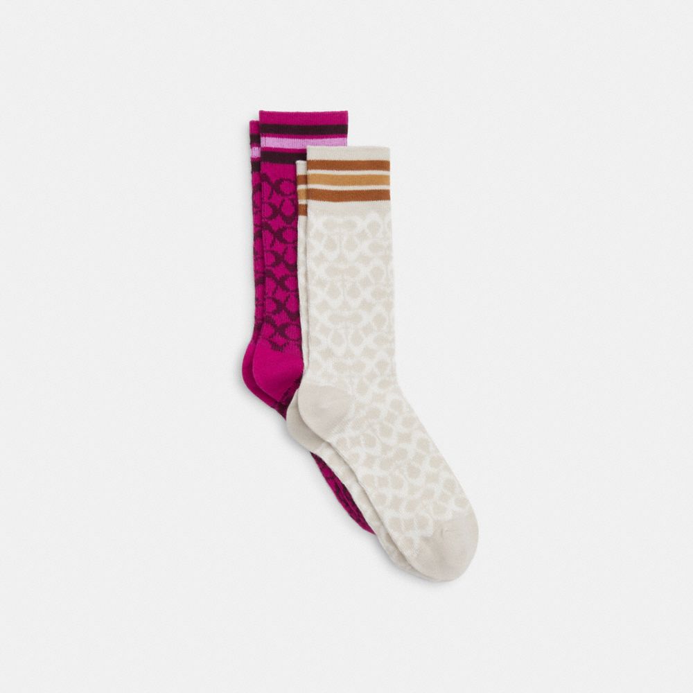 COACH®  Signature Calf Length Socks