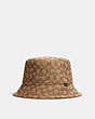 COACH®,SIGNATURE JACQUARD BUCKET HAT,Khaki,Front View