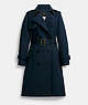 COACH®,TRENCH COAT,Cotton/Polyester,Navy,Front View
