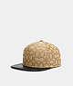 COACH®,SIGNATURE JACQUARD FLAT BRIM HAT,Khaki/Black,Front View