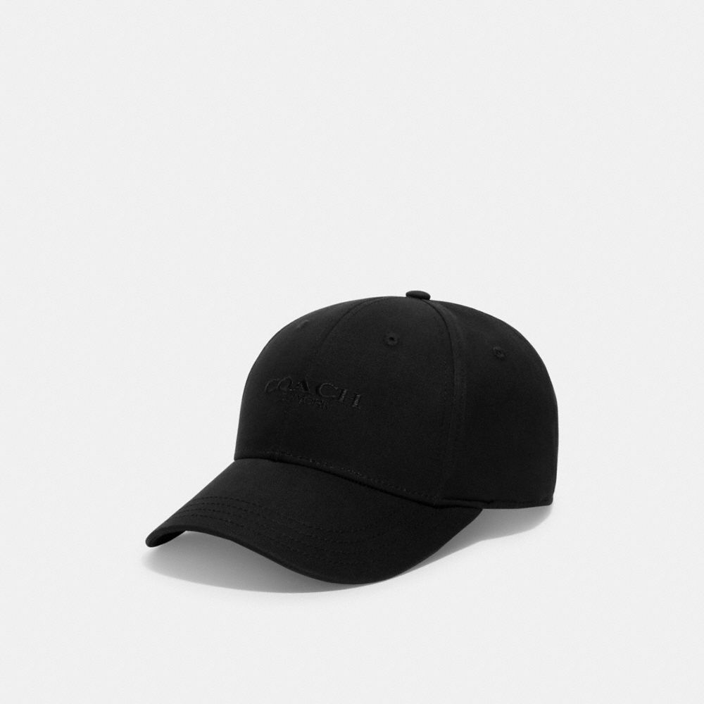 COACH®,EMBROIDERED BASEBALL HAT,Black,Front View