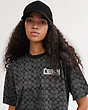 COACH®,EMBROIDERED BASEBALL HAT,cotton,Black,Detail View