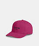 COACH®,EMBROIDERED BASEBALL HAT,cotton,Bright Violet,Front View
