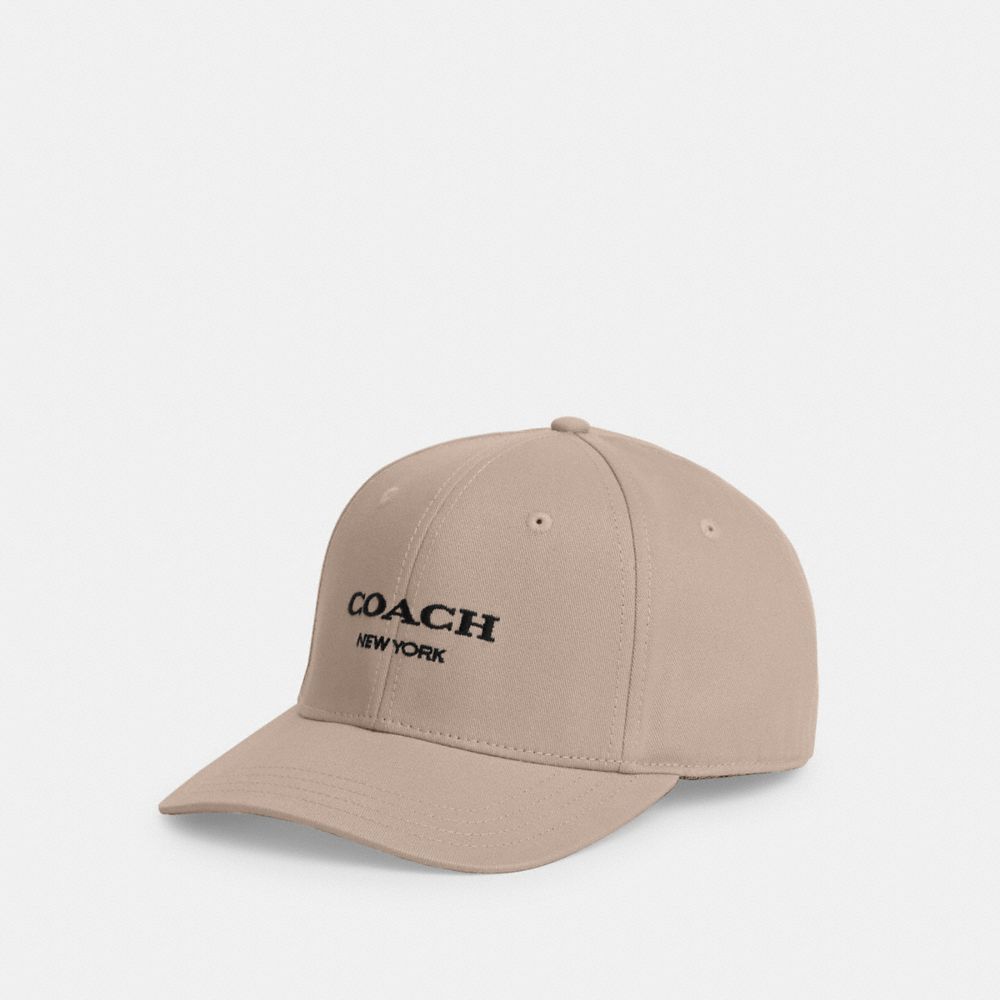 COACH®,EMBROIDERED BASEBALL HAT,Cotton Twill,Grey Birch,Front View