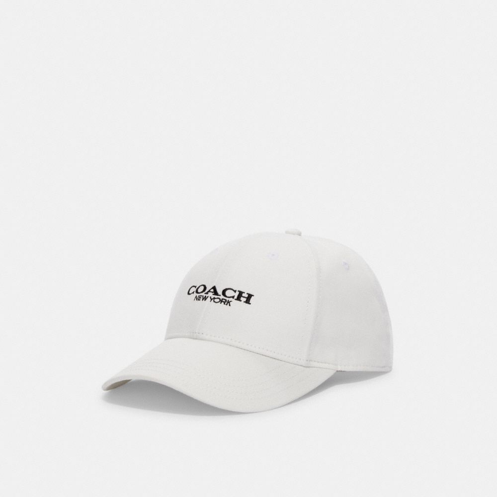 COACH®,EMBROIDERED BASEBALL HAT,Chalk,Front View