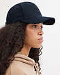 COACH®,EMBROIDERED BASEBALL HAT,cotton,Navy,Detail View