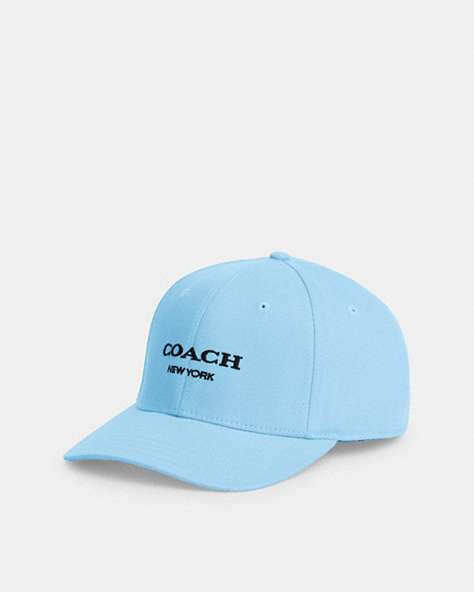 COACH®,EMBROIDERED BASEBALL HAT,cotton,Pool,Front View