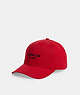 COACH®,EMBROIDERED BASEBALL HAT,cotton,Red,Front View
