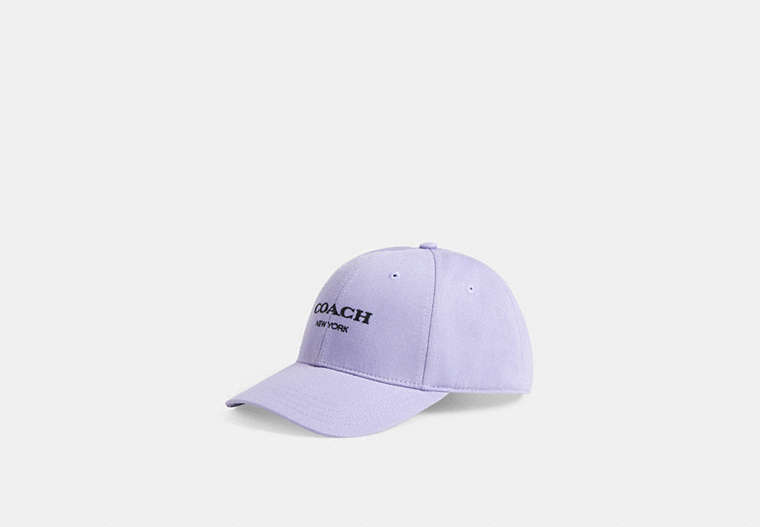 COACH®,EMBROIDERED BASEBALL HAT,Light Violet,Front View