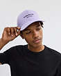 COACH®,EMBROIDERED BASEBALL HAT,Light Violet,Detail View