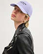COACH®,EMBROIDERED BASEBALL HAT,Light Violet,Angle View