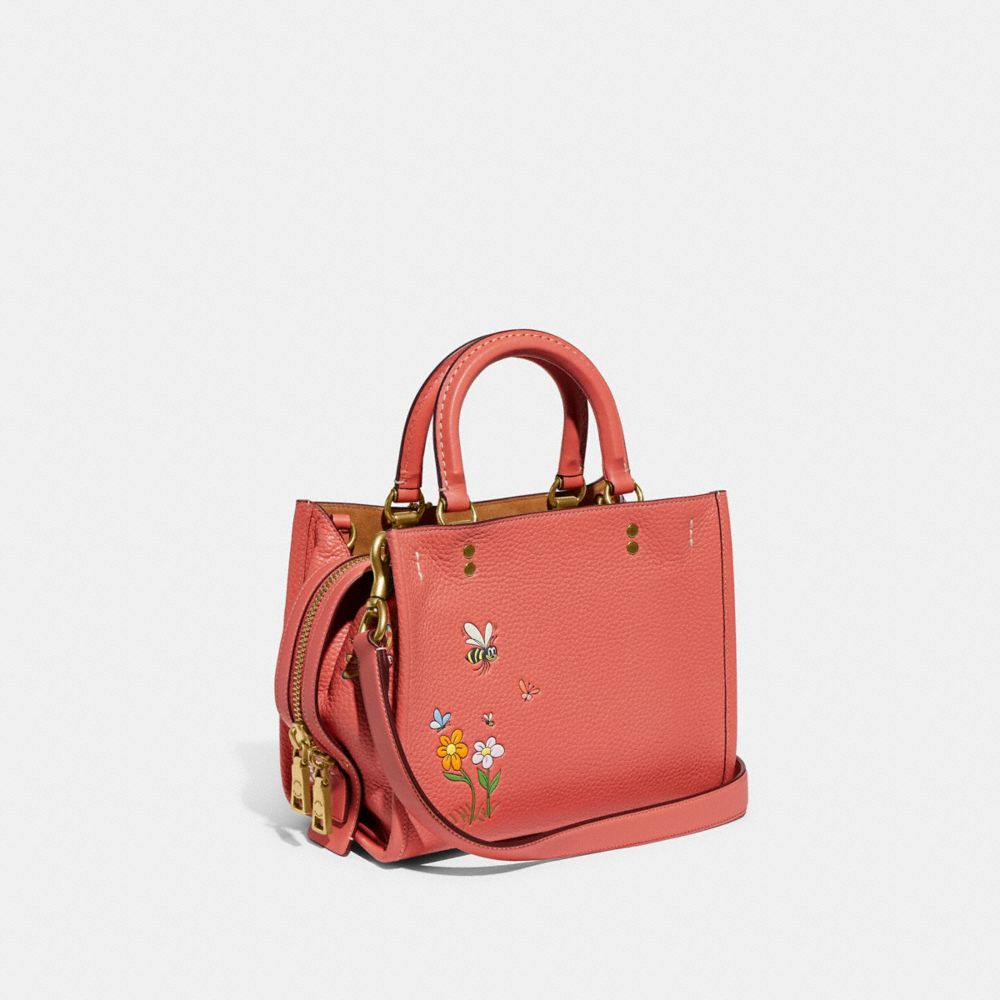 COACH®,【DISNEY X COACH】ローグ 25・リジェネラティブ レザー / ミッキーマウス アンド フラワー,ハンドバッグ＆サッチェルバッグ,