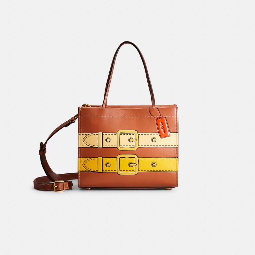 Coach Restored Cashin Carry 22 With Trompe L'oeil Print In Brass/1941 Saddle Multi
