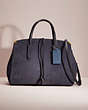 COACH®,RESTORED COOPER CARRYALL,Suede,Black Copper/Midnight Navy,Front View