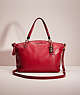 COACH®,RESTORED MADISON SMALL KELSEY SATCHEL,Leather,Gold/Pink Scarlet,Front View