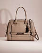 COACH®,RESTORED SWAGGER FRAME SATCHEL,Smooth Leather,Dark Gunmetal/Fog,Front View