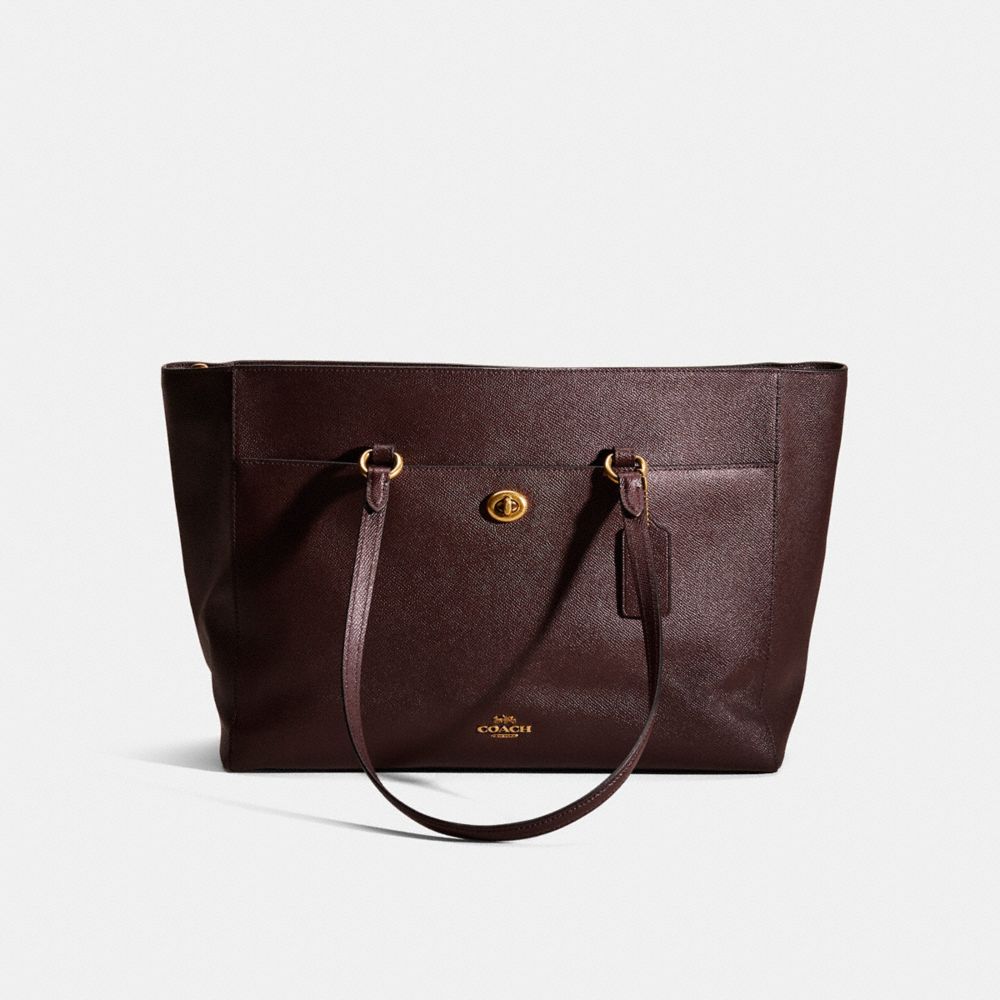 Coach laptop tote in crossgrain clearance leather