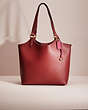 COACH®,RESTORED DAY TOTE,Polished Pebble Leather,Large,Brass/Brick Red,Front View