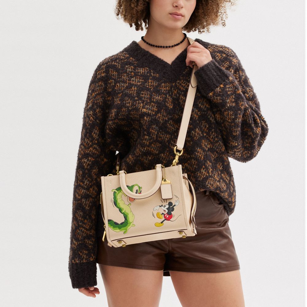 COACH®,Disney X Coach Rogue Bag 25 In Regenerative Leather With Mickey Mouse And Caterpillar,,Scale View