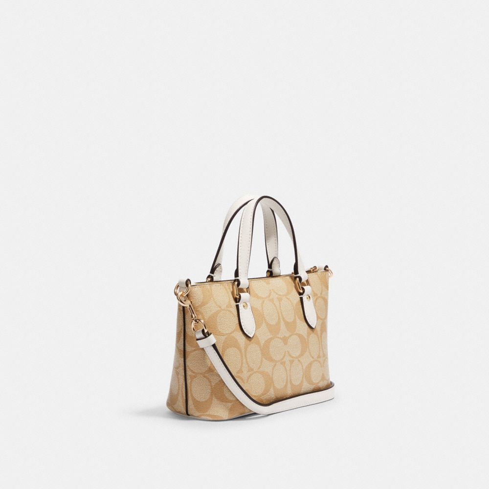 Jacquard-weave Handbag - White/beige-patterned - Ladies