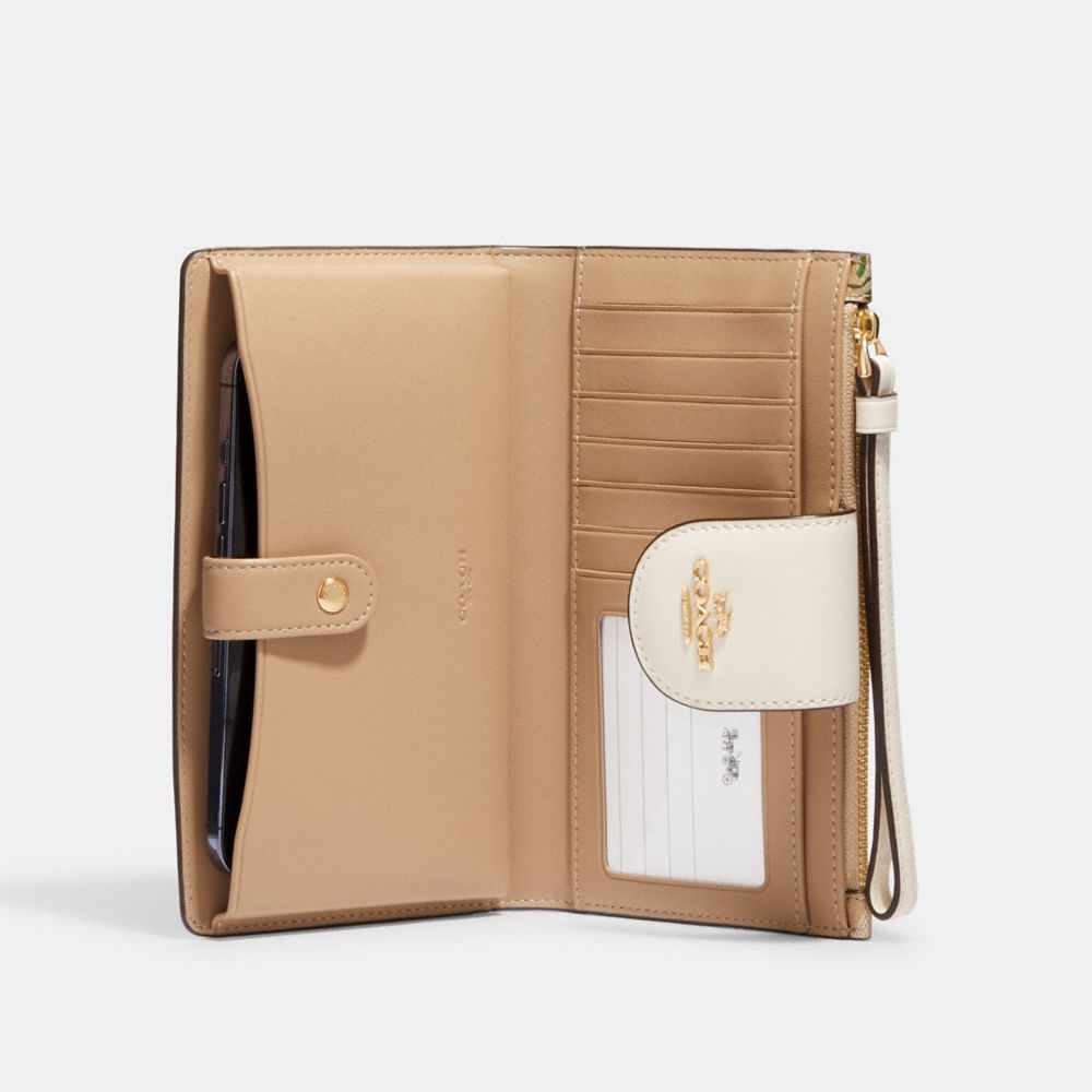 Coach Bags | Coach Tech Phone Wallet in Colorblock Signature Canvas Light Khaki / Faded Blush | Color: Cream/Orange | Size: Os | 1000bags's Closet